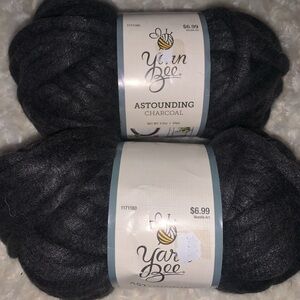 2  Yarn Bee Astounding  Color Charcoal Bulky 43yds Acrylic & Wool